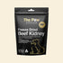 Front packaging of The Paw Grocer Freeze-Dried Beef Kidney in a 72g black pouch, highlighting its single-ingredient, grass-fed organ superfood formula for dogs and cats.