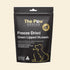 Front of The Paw Grocer Freeze-Dried Green Lipped Mussels bag. A single-ingredient raw treat for dogs and cats providing natural joint and mobility support. 100% human-grade produce from New Zealand.