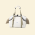 Full studio view of the white and olive green pet carrier tote, highlighting the anti-sag solid base and comfortable side resting pillows for cats and small dogs.