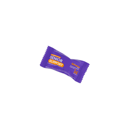 Individual sachet of Wonderfur Bites Senior Support freeze-dried yogurt chew for cats