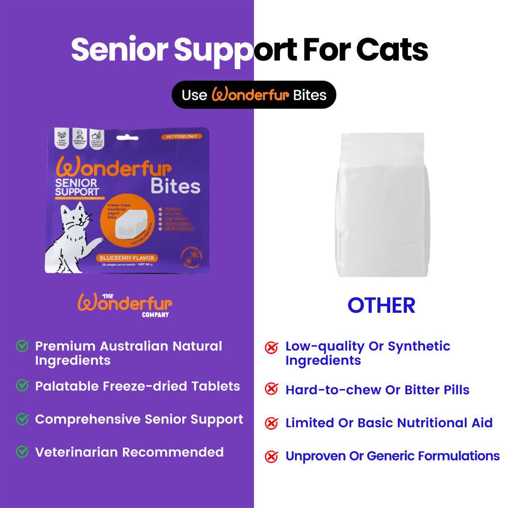 Wonderfur Bites Senior Support compared with other senior cat supplements