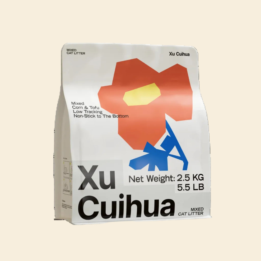Professional packaging of Xu Cuihua Mixed Cat Litter. Featuring the &