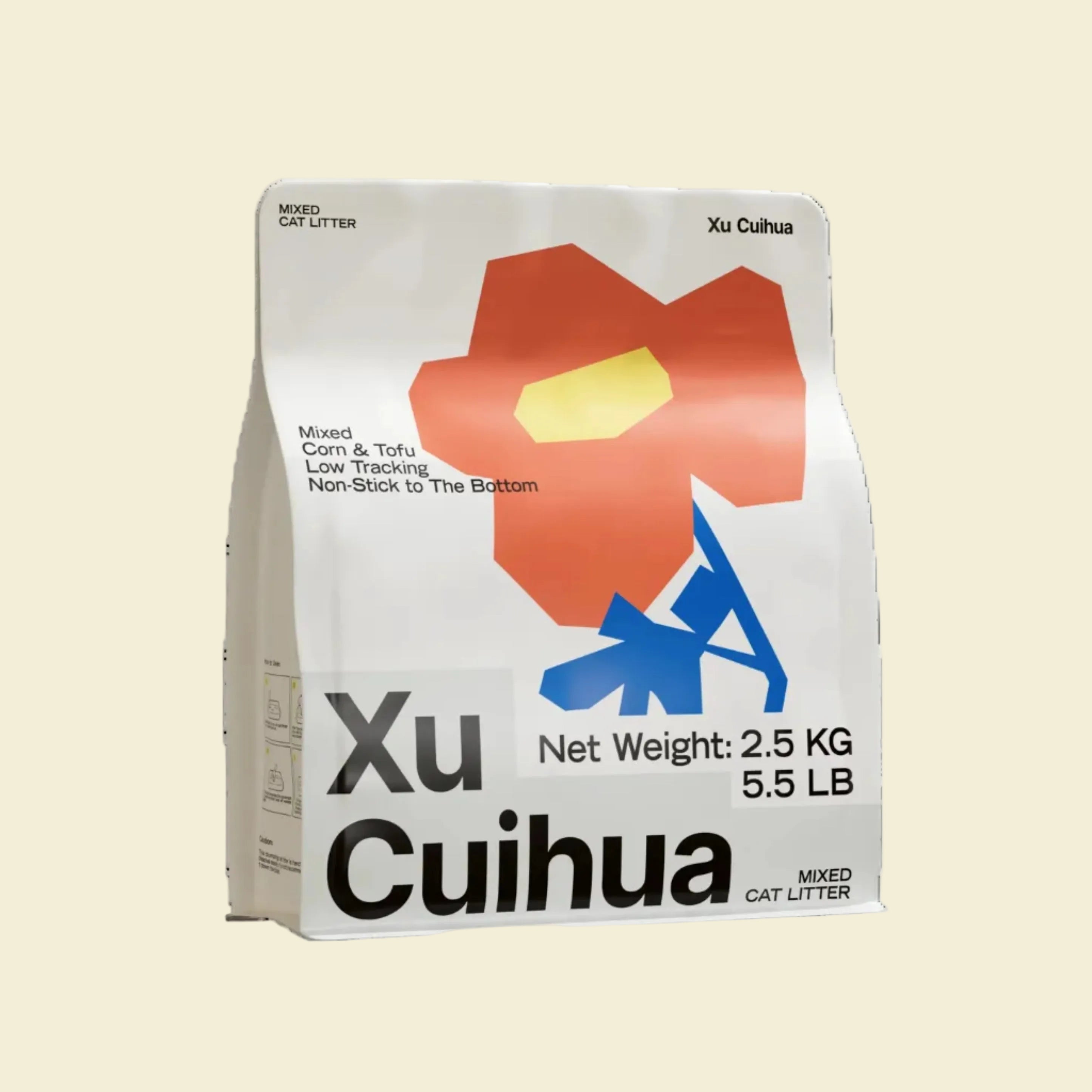 Professional packaging of Xu Cuihua Mixed Cat Litter. Featuring the &