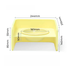 Size guide for the yellow Mango Square Table pet bowl, indicating 140mm total height, 244mm width, and 160mm bowl diameter for ergonomic spine protection.