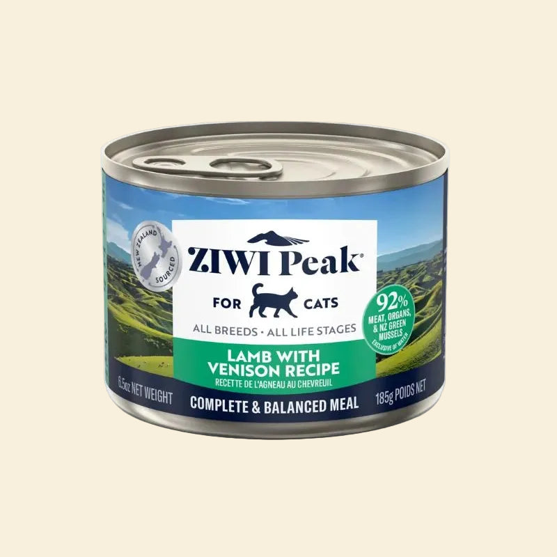 ZIWI Peak Canned Cat Food, Lamb with Venison Recipe, 185g front view
