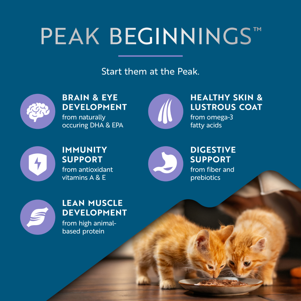 ZIWI Peak kitten food benefits for brain and eye development, skin and coat, immunity, digestion and lean muscle growth