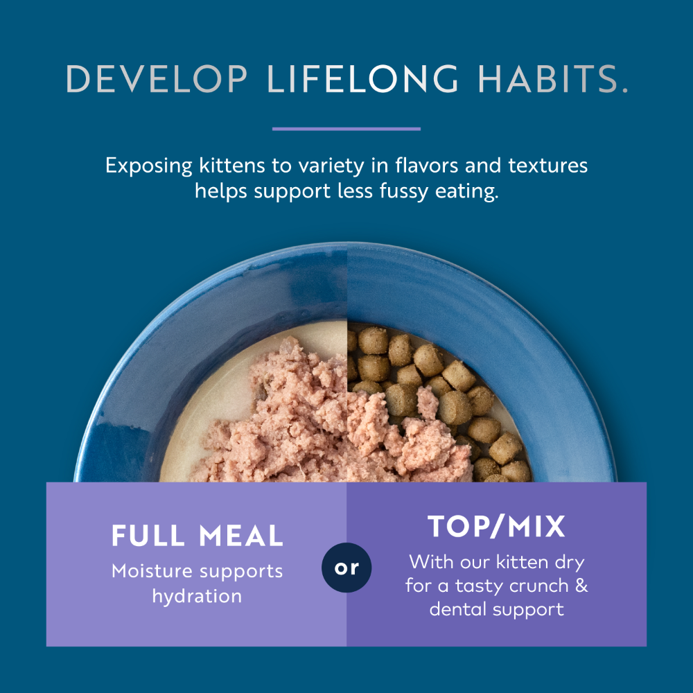 ZIWI Peak kitten wet food served as a complete meal or mixed with kitten dry food to introduce different flavours and textures