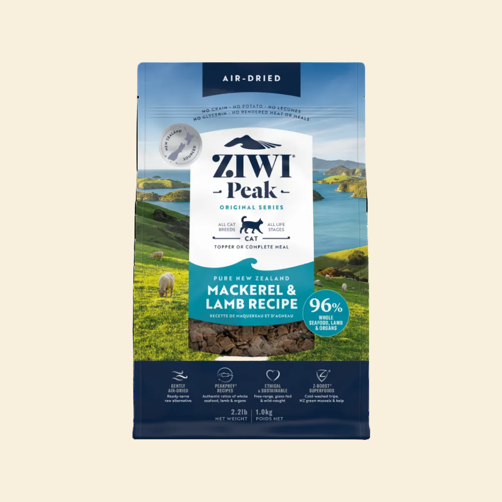ZIWI Peak Mackerel and Lamb complete air-dried cat food 1kg bag